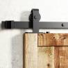 Rail porte coulissante loft/fermière acier noir pour porte en bois