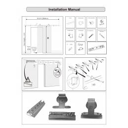 Rail loft/fermière acier noir pour porte coulissante en aluminium ou en verre