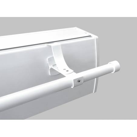 Geko 1 Support sans perçage pour Tringle à Rideaux diamètre 28 mm - Spécial  Caisson de volet Roulant à rainure - Colori : Blanc