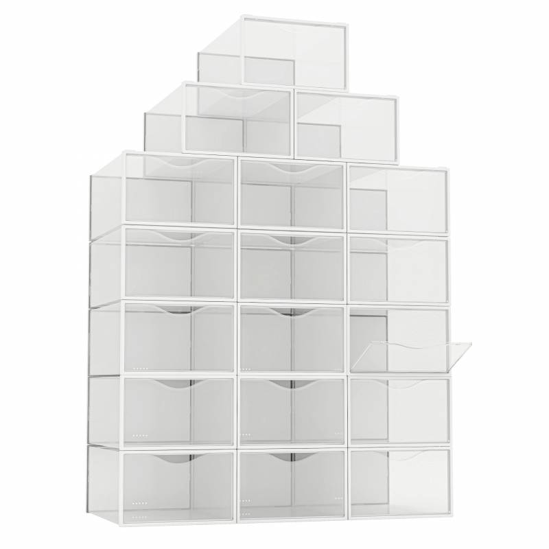 Dbzz Lot De 4 Boîtes De Rangement Empilables En Plastique