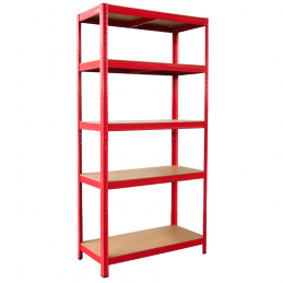 ETAGERE RAYONNAGE GALVANISÉ ROUGE 90X40X180CM 5 PLATEAUX