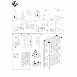 étagère métal industriel pour garage, pour poids lourds. 5 étages.