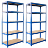 ETAGERE RAYONNAGE GALVA BLEU 90X40X180CM 5 PLATEAUX LOT DE 2