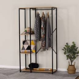 Etagère noire / rangement pour vêtements et chaussures