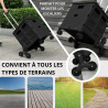 Chariot de courses solide, Panier pliable monobloc Montée d'escalier à 8 roues noir