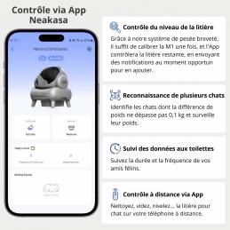 NEAKASA Litière automatique pour grands chats - Grande ouverture - Noir