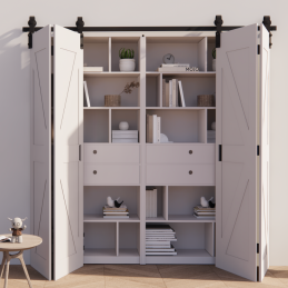 Rail porte pliante - 2M - En applique - Porte pliante - Noir