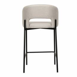 Tabouret de bar beige, en tissu de qualité et moderne