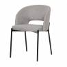 Chaise de salle a manger moderne. Chaise en tissu gris.