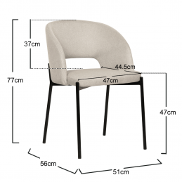 Chaise moderne pour cuisine et salon.