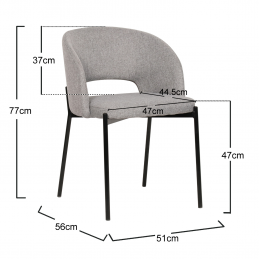 Chaise en tissu gris moderne pour salle a manger