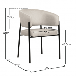 Chaise moderne et confortable avec accoudoirs