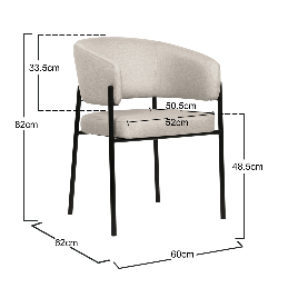 Lot de chaises de salle a manger. Chaise en tissu beige avec accoudoirs