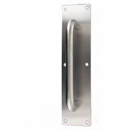 Poignée de tirage sur plaque de propreté inox SS304 de 300X75X2 mm