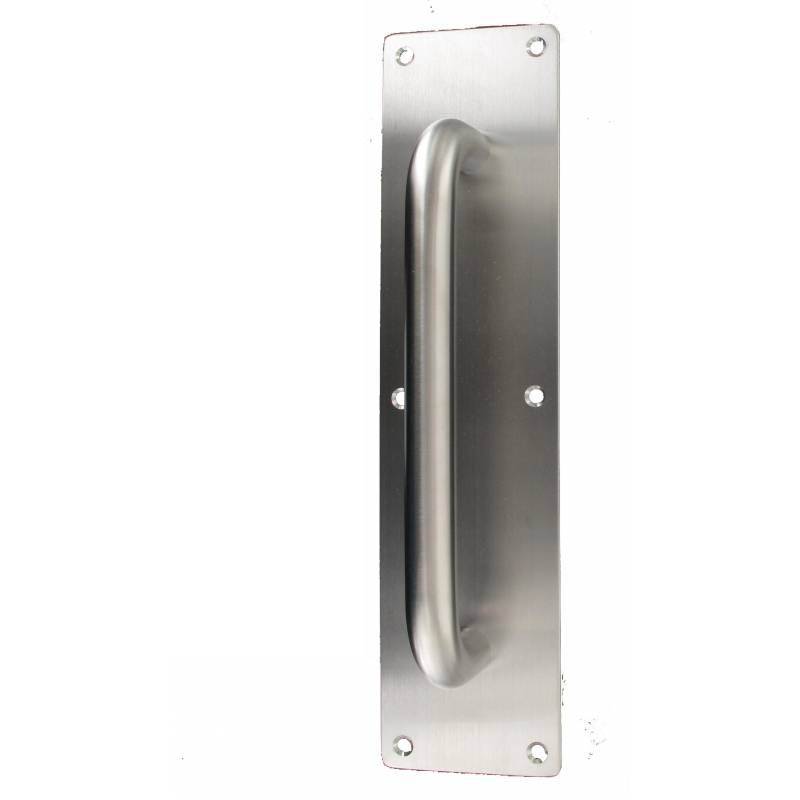 Poignée de tirage sur plaque de propreté inox SS304 de 300X75X2 mm