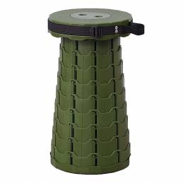 Tabouret pliant telescopique pour camping, pêche kaki/vert foncé