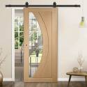 Rail porte coulissante - 2M - Porte en bois - Noir