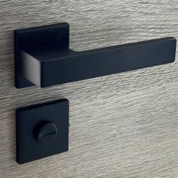 Poignées de porte sur rosace noir mat - Modèle Mathilda