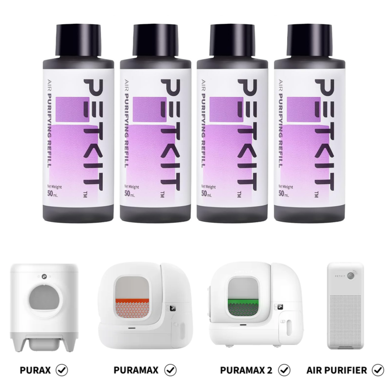 4 recharges spray anti-odeur pour litiere autonettoyante Puramax Petkit