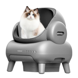 NEAKASA Litière automatique pour grands chats - Grande ouverture - Gris