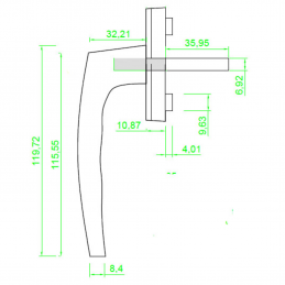 Poignée de fenêtre oscillo-battante PVC laqué blanc RAL 9016