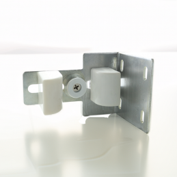 Gâche portail coulissant - Acier zingué blanc - 3 fonctions