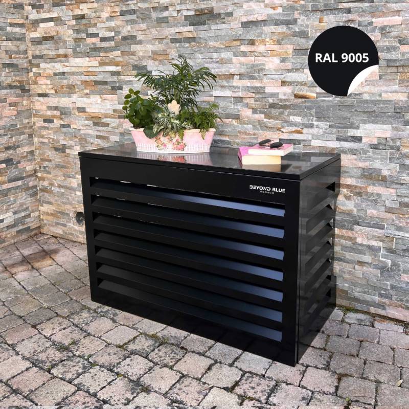Cache climatisation Venetian Aluminium noir RAL9005