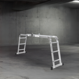 Échelle Multifonction Pliable 4x3 marches 6 en 1 - 3.5m - 100% aluminium - Avec plateforme échafaudage
