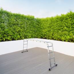 Échelle Multifonction Pliable 4x4 marches 6 en 1 - 4.6m - 100% aluminium - Avec plateforme échafaudage