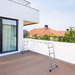 Échelle Multifonction Pliable 4x4 marches 6 en 1 - 4.6m - 100% aluminium - Avec plateforme échafaudage