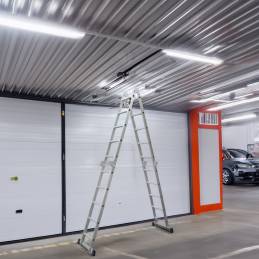 Échelle Multifonction Pliable 4x5 marches 6 en 1 - 5.7m - 100% aluminium - Avec plateforme échafaudage