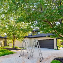 Échelle Multifonction Pliable 4x5 marches 6 en 1 - 5.7m - 100% aluminium - Avec plateforme échafaudage