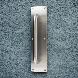 Poignée de tirage sur plaque de propreté inox SS304 - 300X75X2 mm