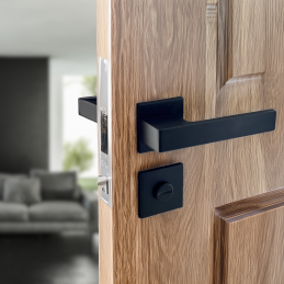 Poignées de porte sur rosace noir mat - Modèle Mathilda