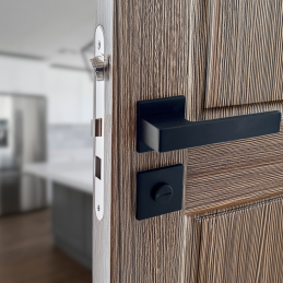 Poignées de porte sur rosace noir mat - Modèle Mathilda