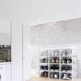 12 boîtes à chaussures empilables transparentes