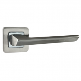 Poignées de porte sur rosace chromées satinées - Modèle Morgan