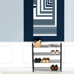 Etagère à chaussures 4 niveaux noire pour 12 paires