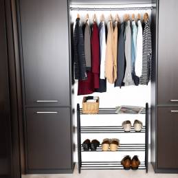 Etagère à chaussures 4 niveaux noire pour 12 paires