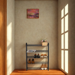 Etagère à chaussures 5 niveaux noire pour 15 paires