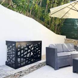 Cache climatisation noir en aluminium design