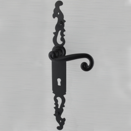 Poignées de porte fer forgé COQ noir 330X36 mm