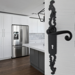 Poignées de porte fer forgé COQ noir 330X36 mm