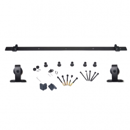 Rail porte coulissante - 2M - Porte en bois - Noir
