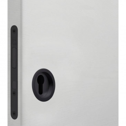 Serrure pour porte coulissante ronde noir mat