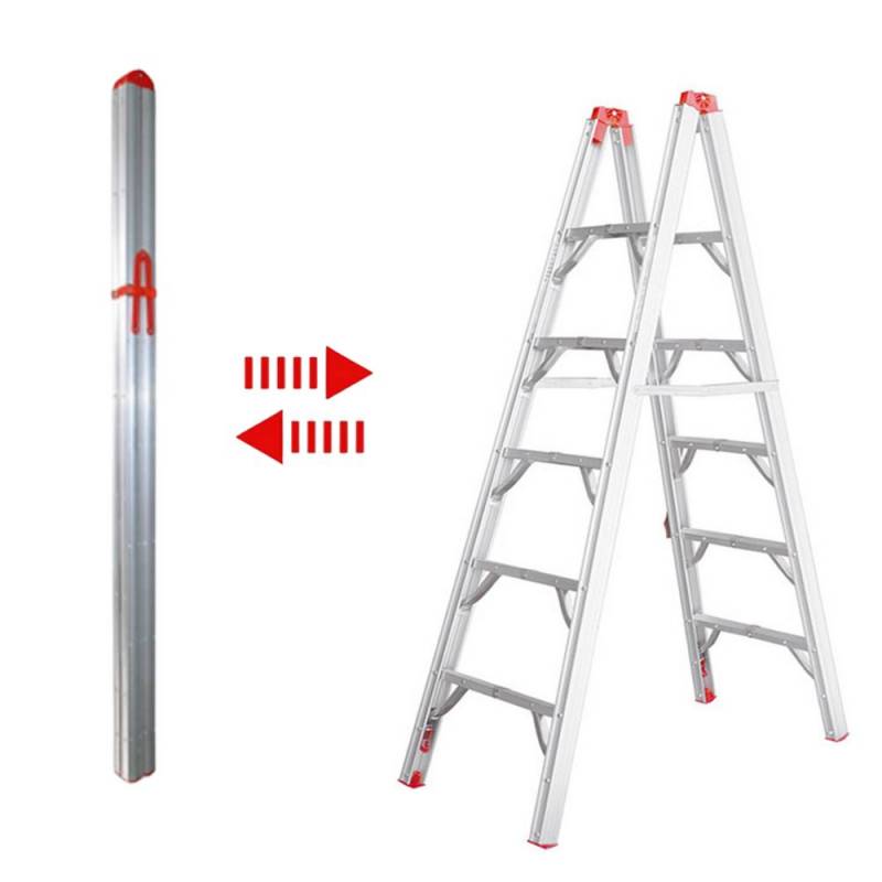 Escabeau pliable télescopique tubulaire 1.8M 5 marches