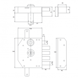 Serrure porte d'entrée 5 points
