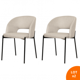 Chaise grise en tissu et metal moderne pour salle a manger