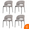 Lot de chaises en tissu gris. Chaise moderne salle a manger