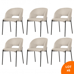 Lot de 6 chaises pour salle a manger. Chaise en tissu moderne